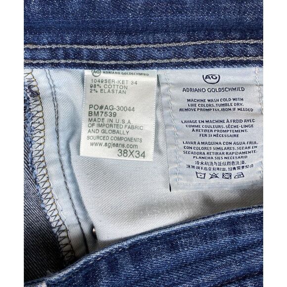 AG Adriano Goldschmied Jeans Mens 38x34 Tag Blue The Protege Straight 38x27 Hem - Picture 9 of 13